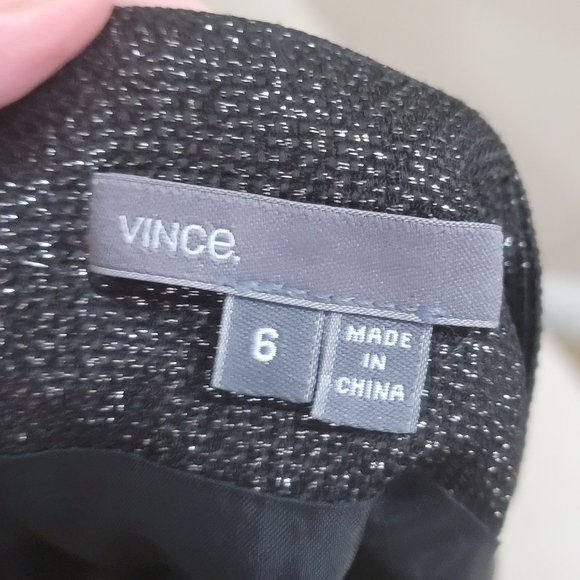 VINCE Black Silver Metallic Skirt - Picture 10 of 10